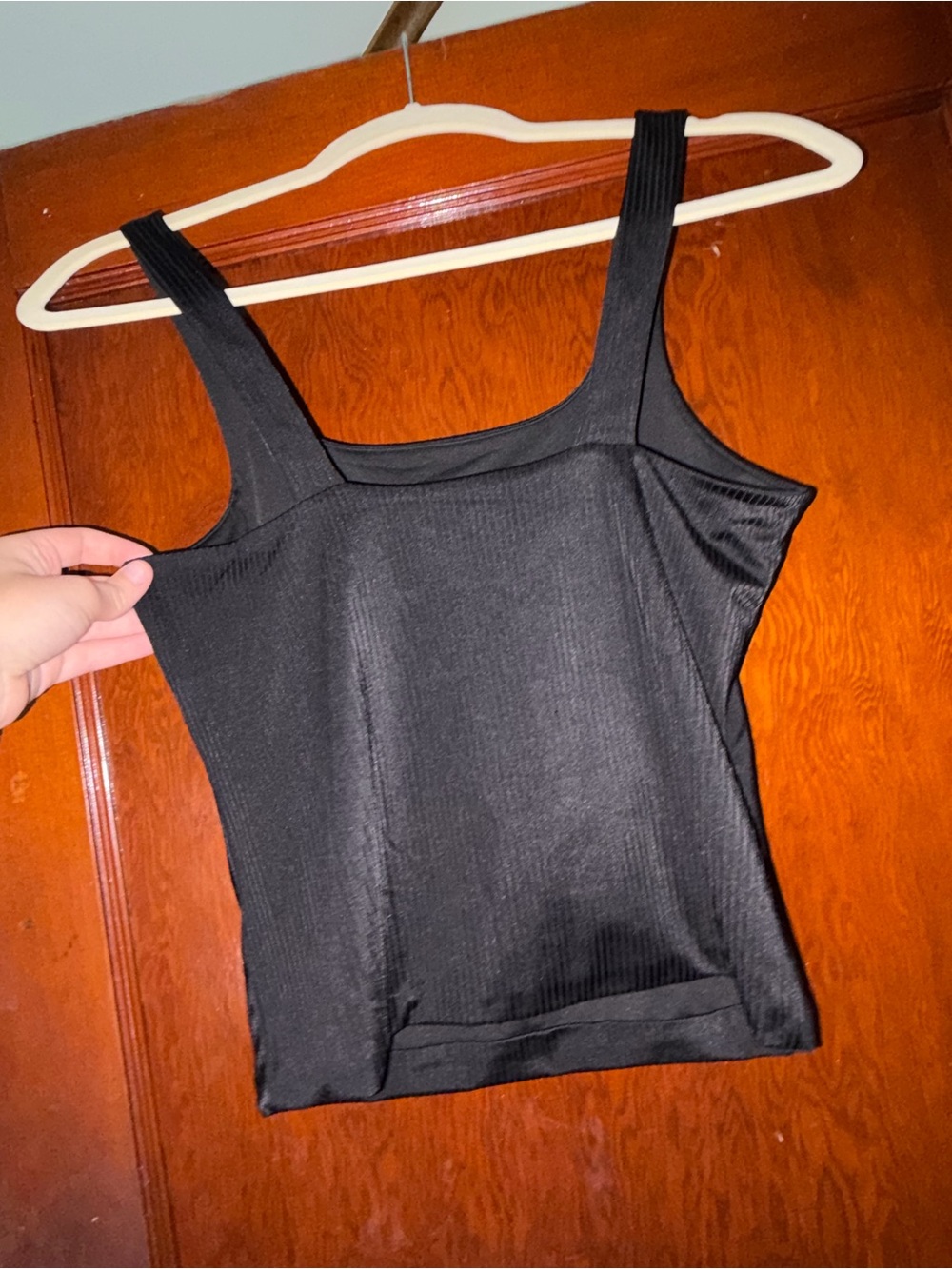 Pink Lily Black Ribbed Square-Neck Tank - Picture 3 of 3